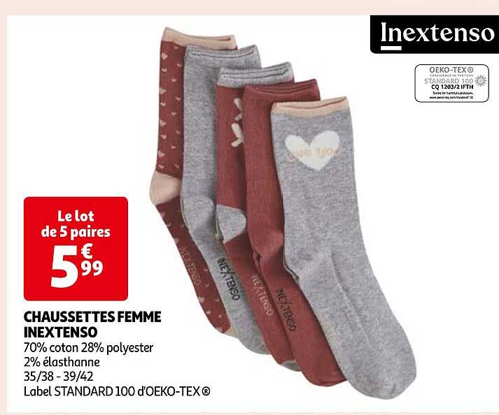 Chaussettes Femme Inextenso