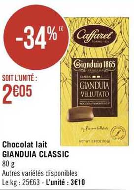 chocolat lait gianduia classic
