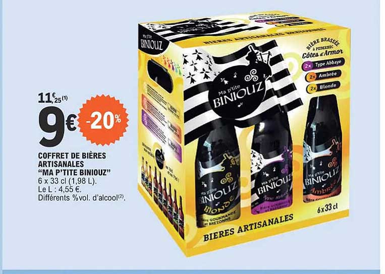 coffret de bières artisanales "ma p'tite biniouz"