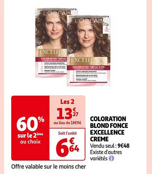 coloration blond foncé excellence crème