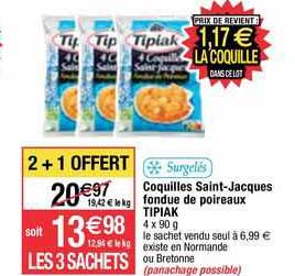 coquilles saint-jacques fondue de poireaux tipiak