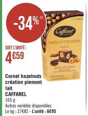 cornet hazelnuts création piemont lait caffarel