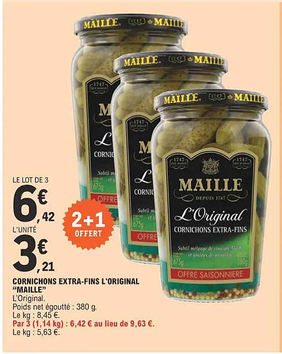 cornichons extra-fins l'original "maille"