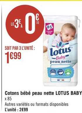 Cotons Bébé Peau Nette Lotus Baby