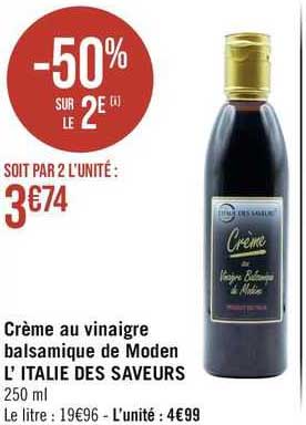 Crème Au Vinaigre Balsamique De Moden L'italie Des Saveurs