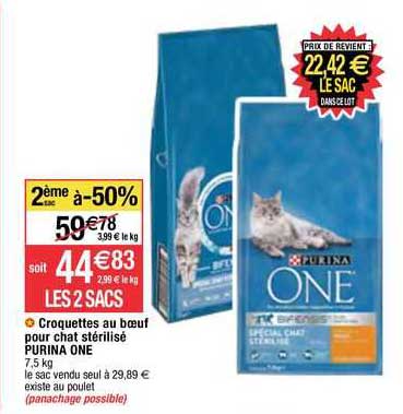 Croquettes Au Bœuf Pour Chat Stérilisé Purina One