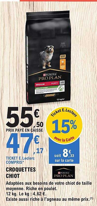 croquettes chiot purina proplan