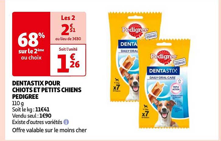 dentastix pour chiots et petits chiens pedigree