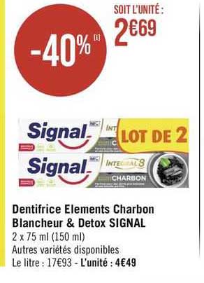 Dentifrice Elements Charbon Blancheur & Detox Signal