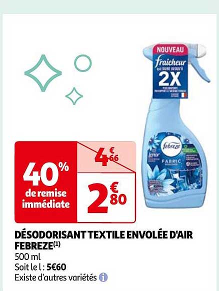 désodorisant textile envolée d'air febreze