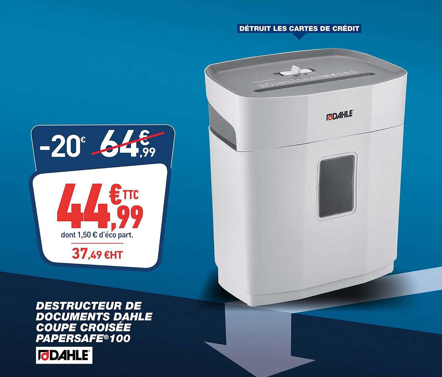 destructeur de documents dahle coupe croisée papersafe 100