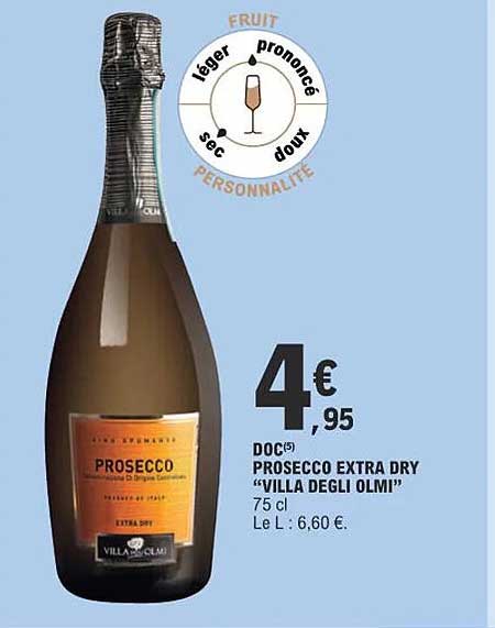 doc prosecco extra dry "villa degli olmi"