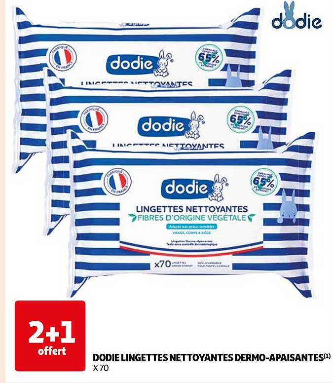 dodie lingettes nettoyantes dermo- apaisantes