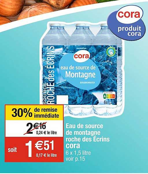 eau de source de montagne roche des écrins cora