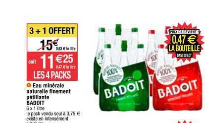 eau minérale naturelle finement pétillante badoit
