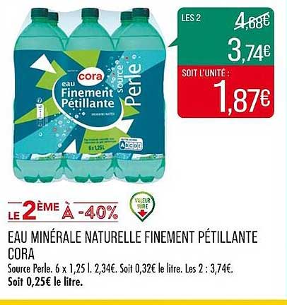 Eau Minérale Naturelle Finement Pétillante Cora