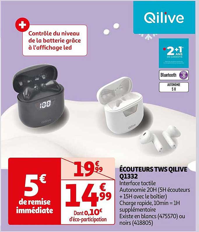 écouteurs tws qilive q1332