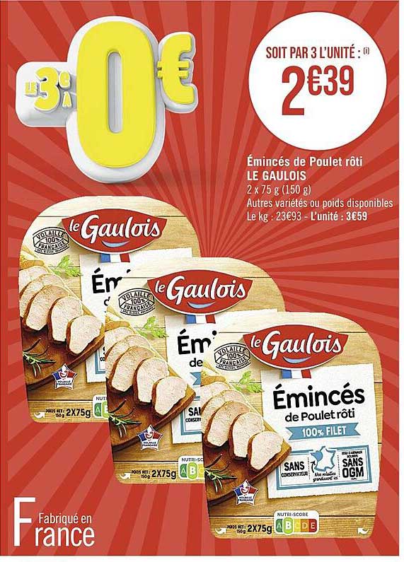 émincés De Poulet Rôti Le Gaulois