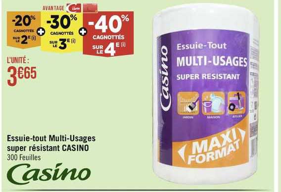 esssuie-tout multi-usages super résistant casino
