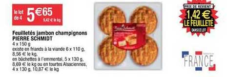 feuilletés jambon champignons pierre schmidt