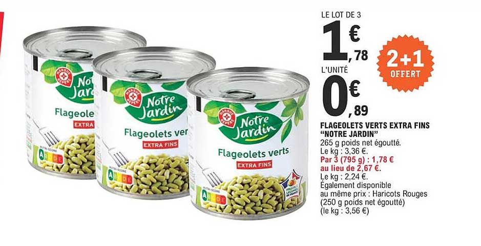 Flageolets Verts Extra Fins "notre Jardin"