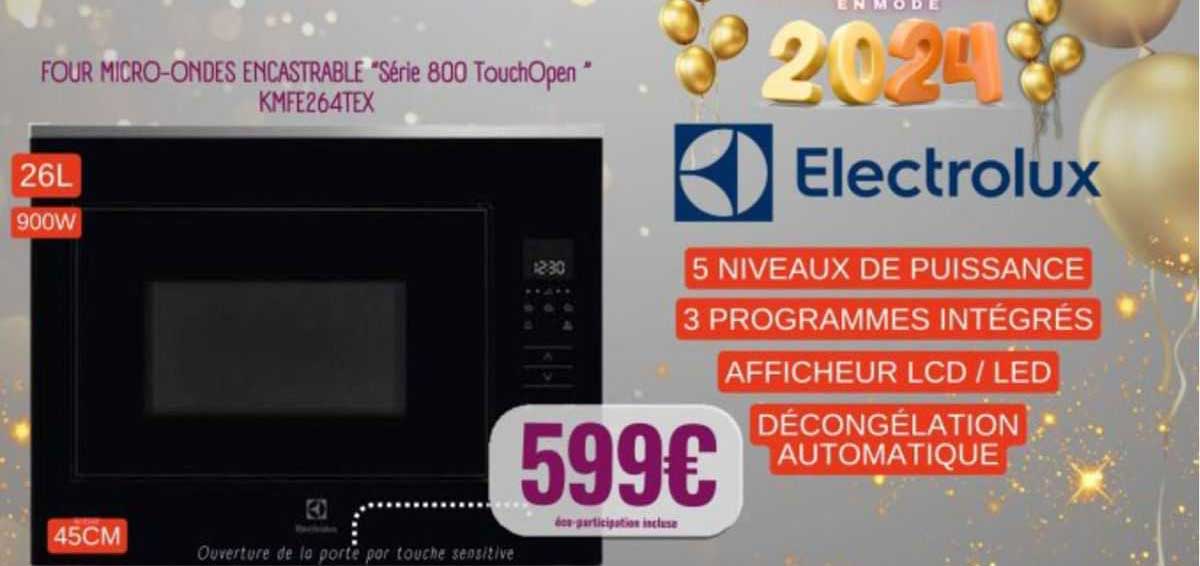 four micro-ondes encastrable série 800 touchOpen electrolux