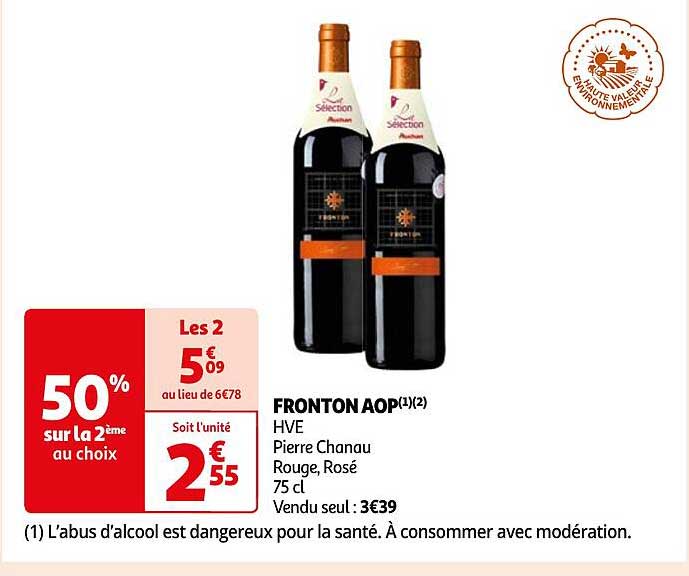 fronton aop hve pierre chanau rouge, rosé
