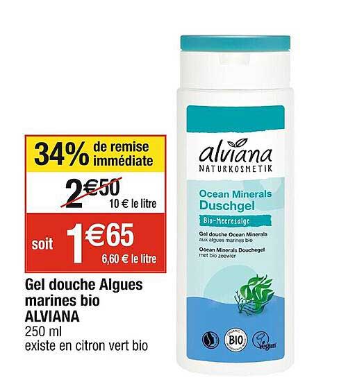 Gel Douche Algues Marines Bio Alviana