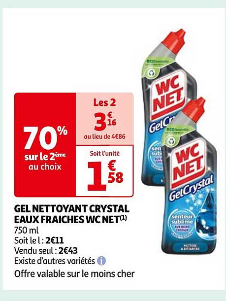 gel nettoyant crystal eaux fraîches wc net