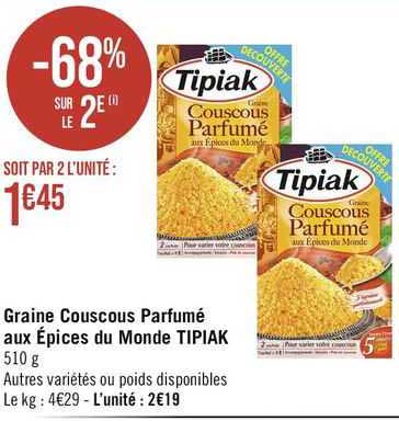 graine couscous parfumé aux épices du monde tipiak