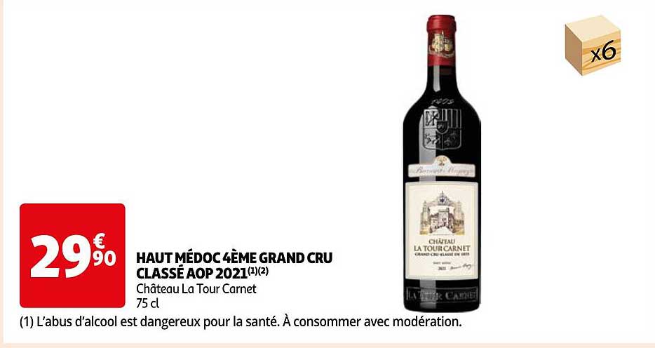 haut médoc 4ème grand cru classé aop 2021 château la tour carnet