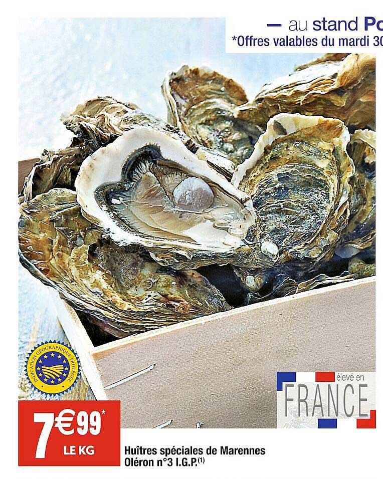 huîtres spéciales de marennes oléron n°3 i.g.p.