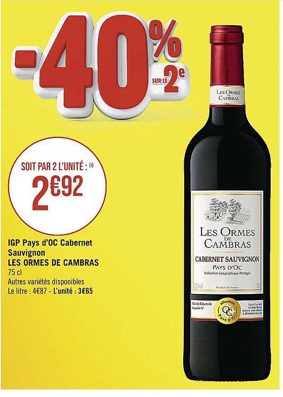 igp pays d'or cabernet sauvignon les ormes de cambras