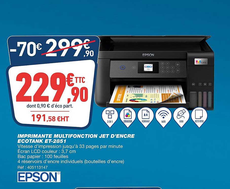imprimante multifonction jet d'encre ecotank et-2851 epson
