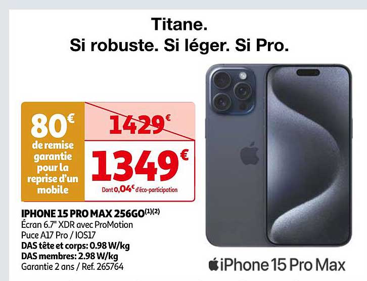 iphone 15 pro max 256go