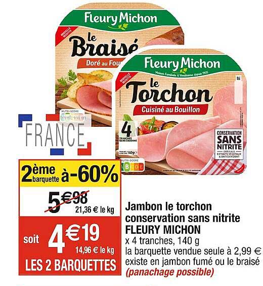 jambon le torchon conservation sans nitrite fleury michon