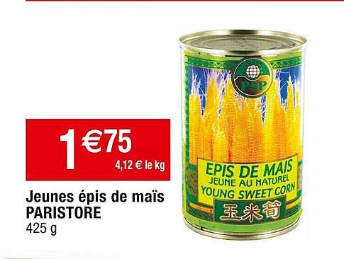 jeunes épis de maïs paristore