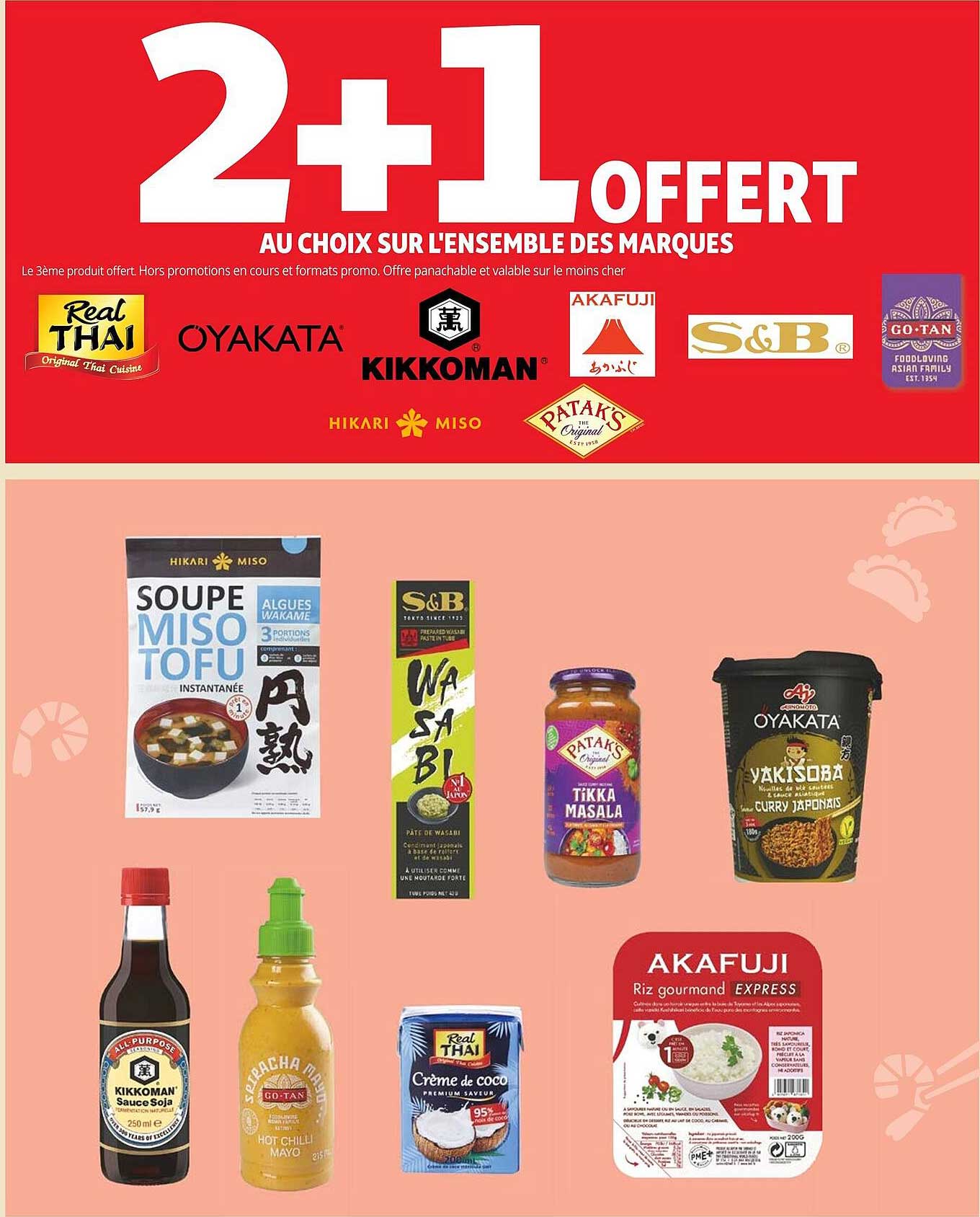 l'ensemble des marques real thai, oyakata, kikkoman, patak's, s&b, akafuji, oyakata