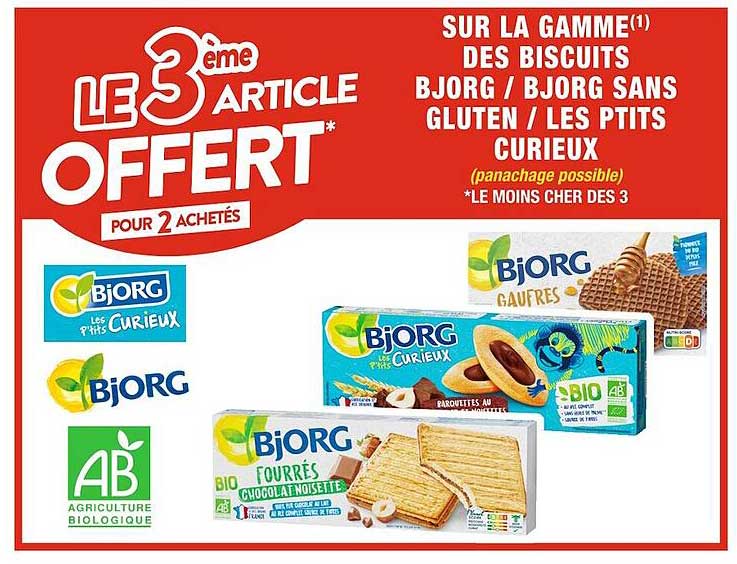 la gamme des biscuits bjorg / bjorg sans gluten / les ptits curieux