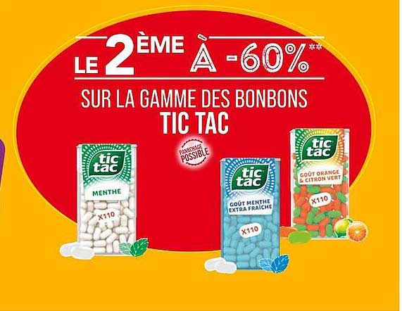 la gamme des bonbons tic tac