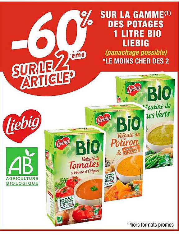 la gamme des potages 1 litre bio liebig