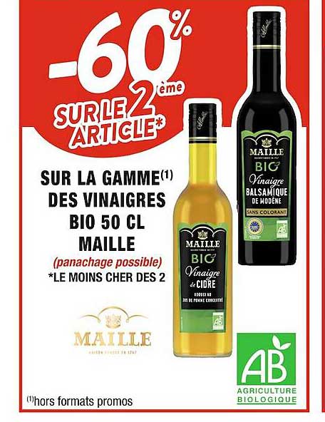 la gamme des vinaigres bio 50 cl maille