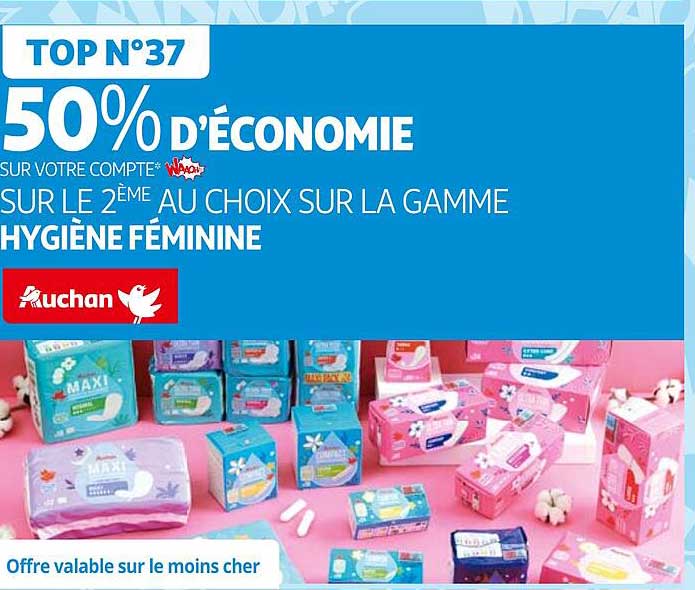 la gamme hygiène féminine auchan