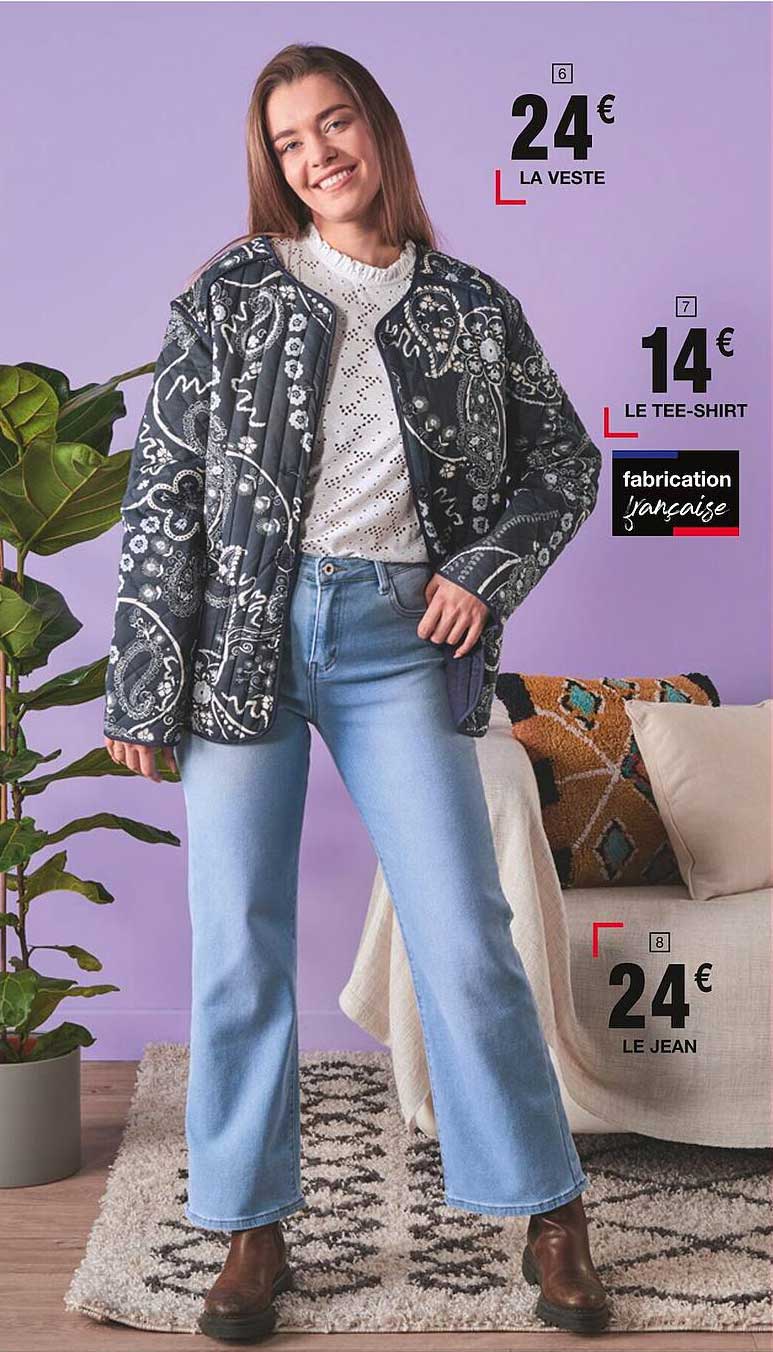 la veste le tee-shirt le jean