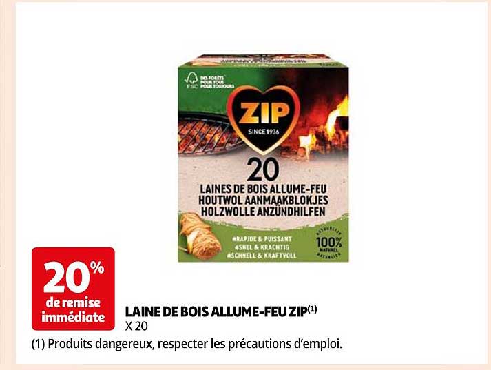 Laine De Bois Allume-feu Zip