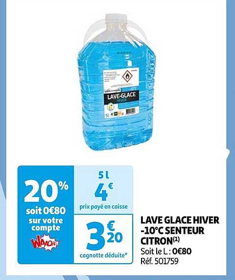 lave glace hiver -10°c senteur citron