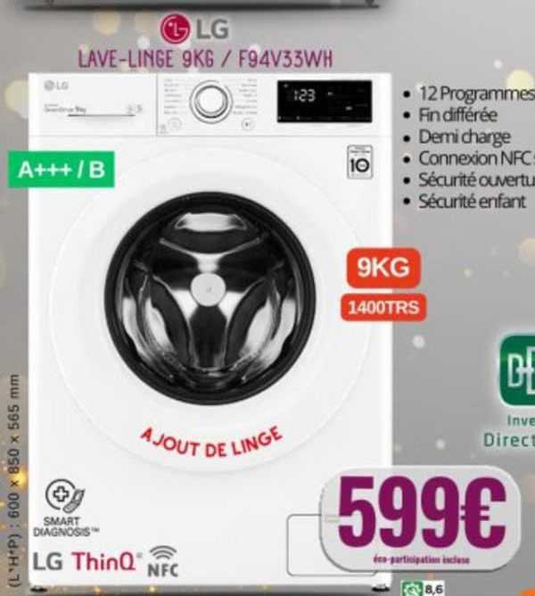 lave-linge 9 kg lg