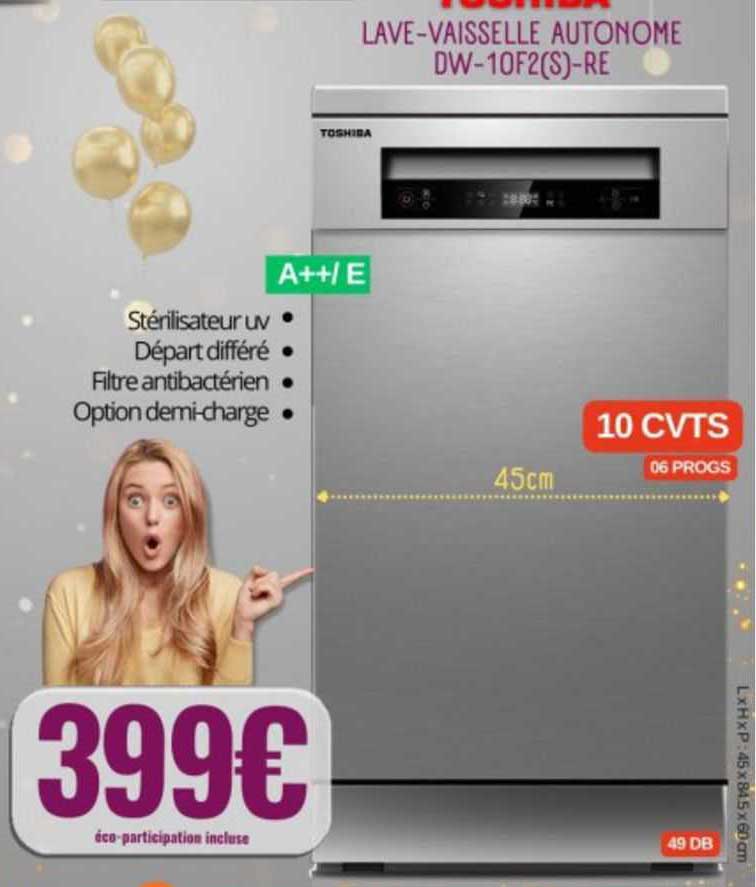 lave-vaisselle autonome toshiba