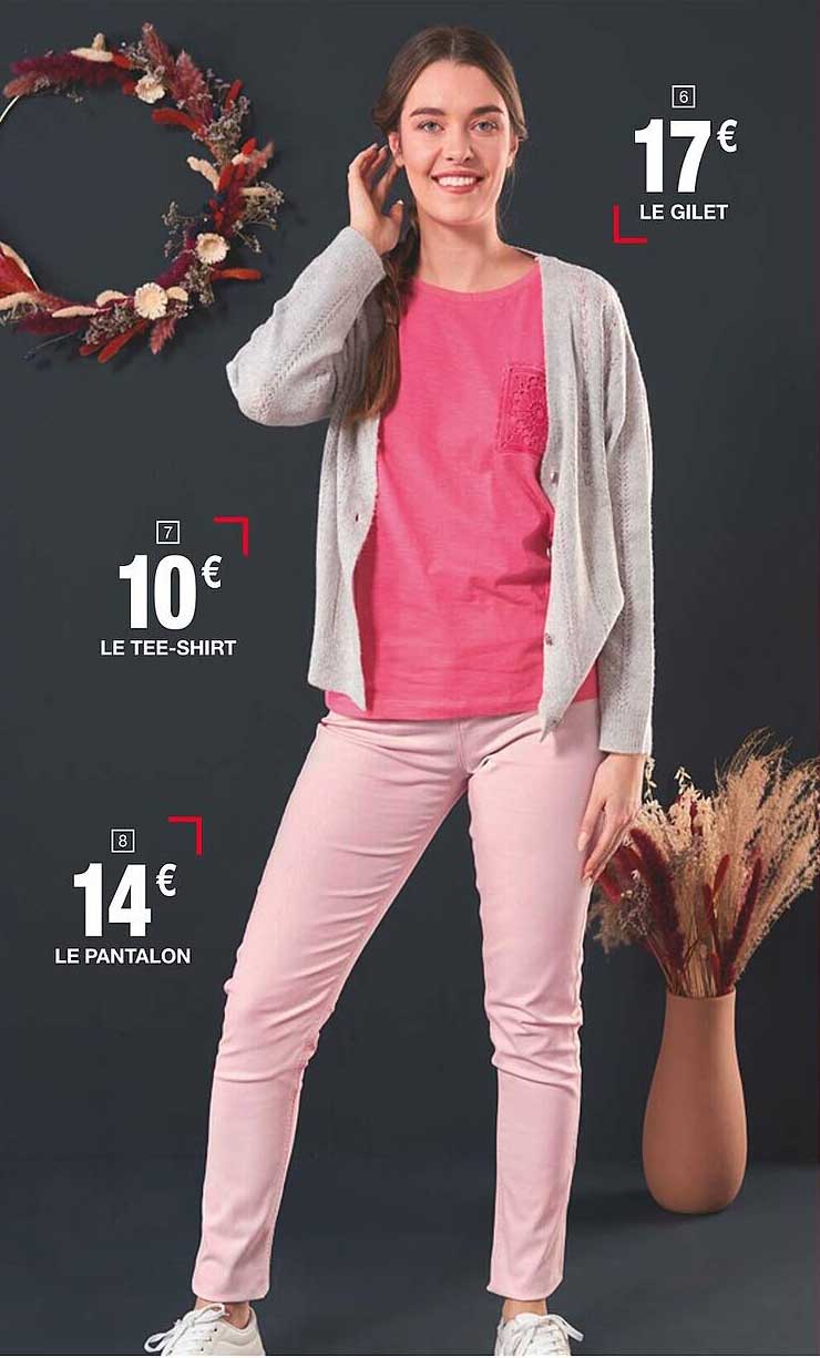 le gilet le tee-shirt le pantalon