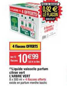 liquide vaisselle parfum citron vert l'arbre vert